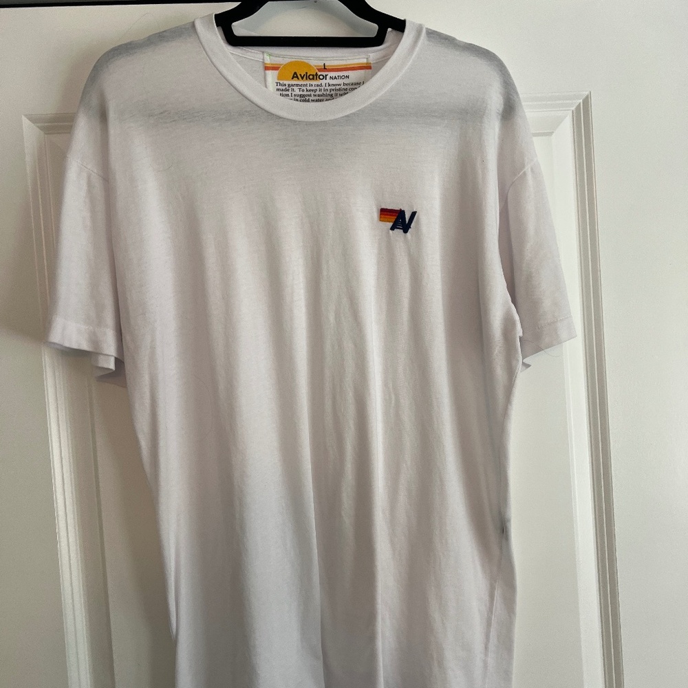 White Aviator Nation Basic Tee - L - image 1